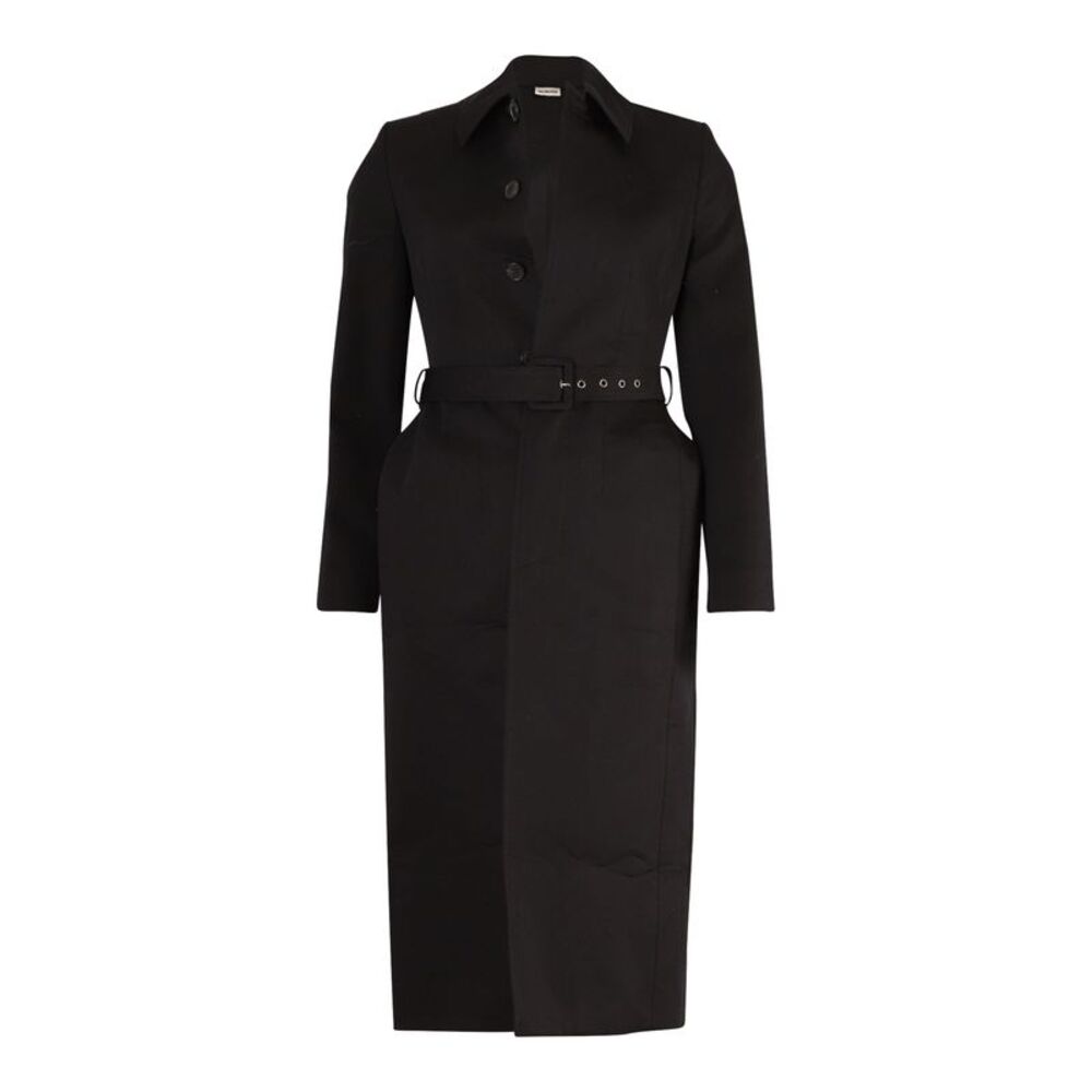 Balenciaga Hourglass Coat in Black Cotton